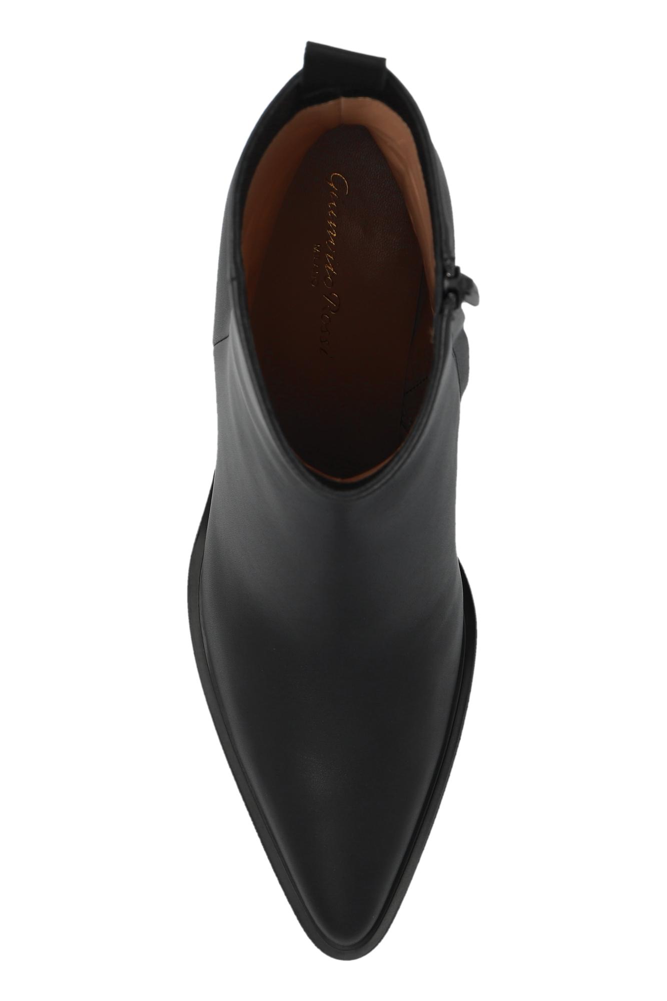 Gianvito Rossi Leather Ankle Boots Dylan in Black | Lyst