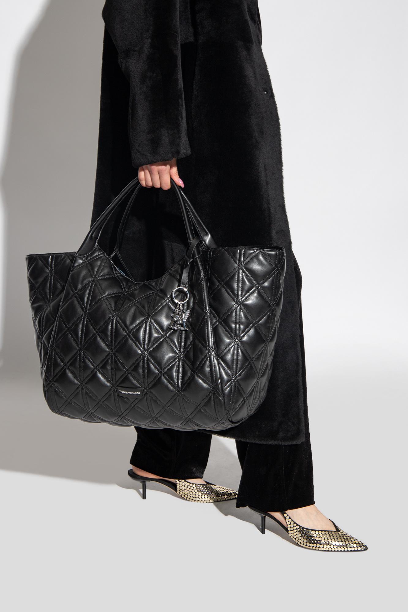 Emporio Armani Black Quilted Shopping Bag Lyst UK