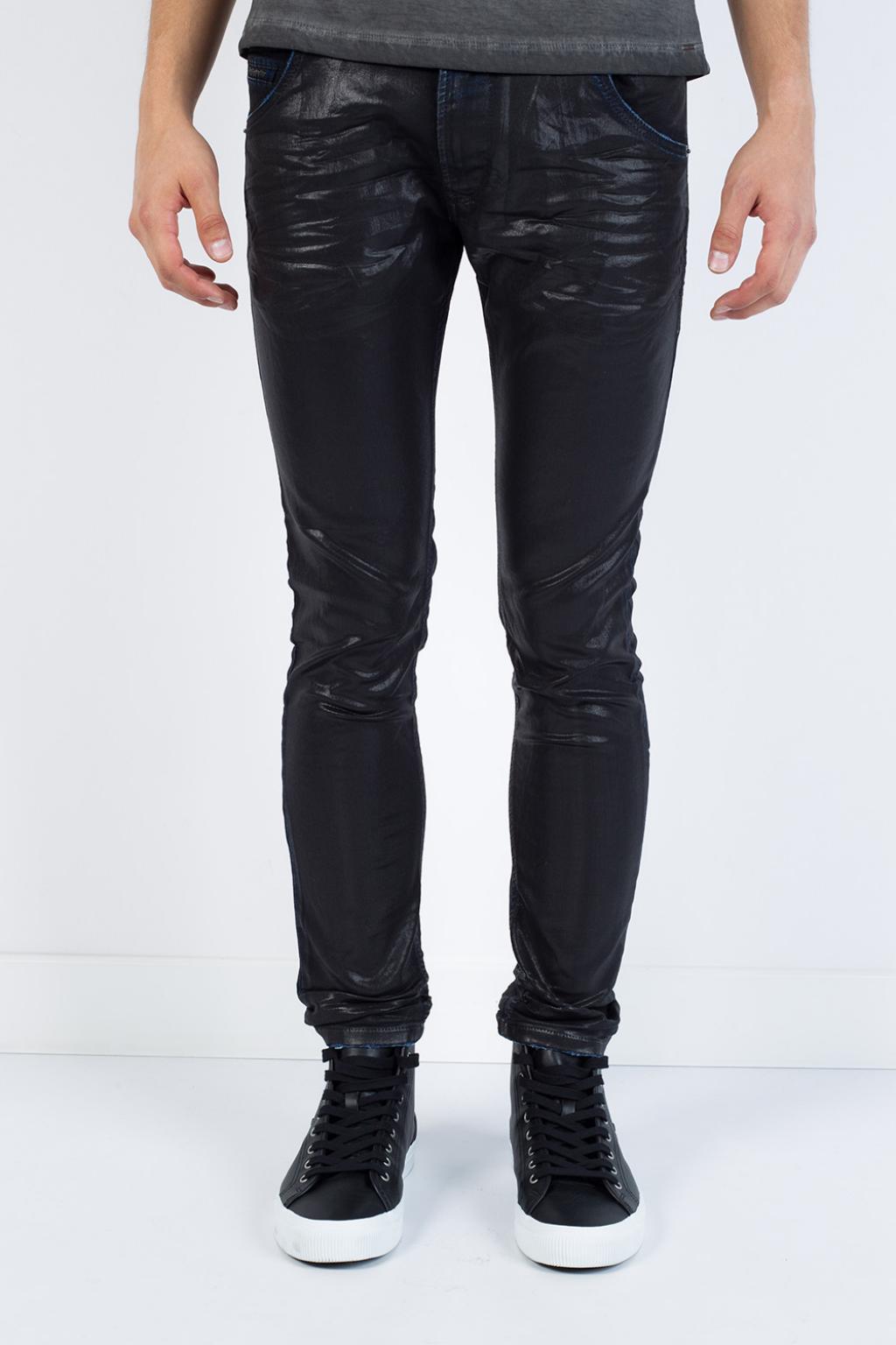 DIESEL Denim 'krooley Cb-ne' Waxed Jeans in Black for Men - Lyst