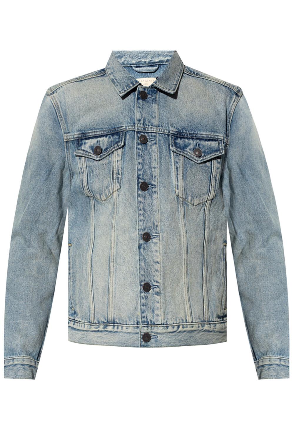 AllSaints 'destin' Stonewashed Denim Jacket in Blue for Men | Lyst