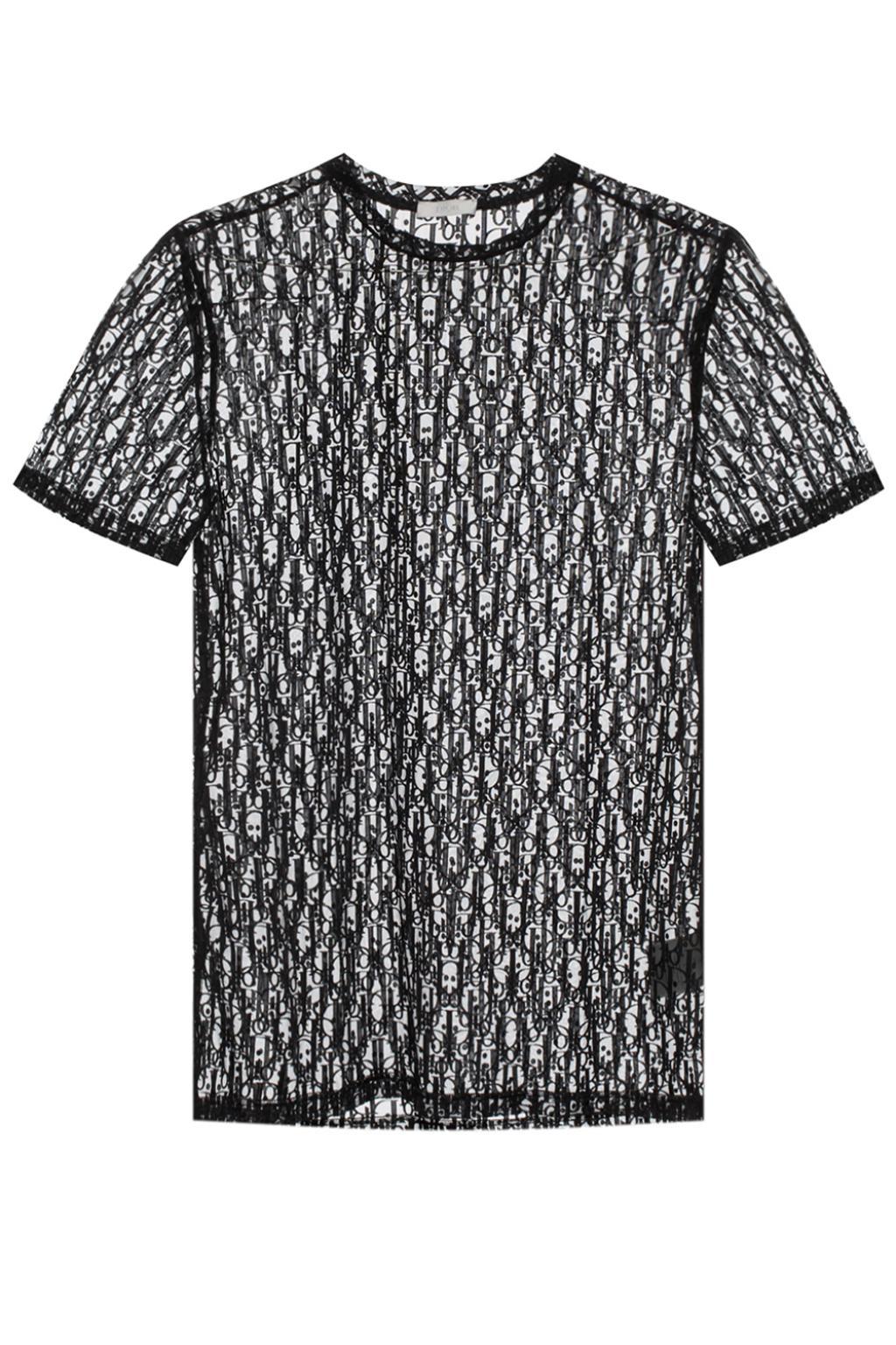 Dior Sheer T-shirt With Logo in Black for Men | Lyst