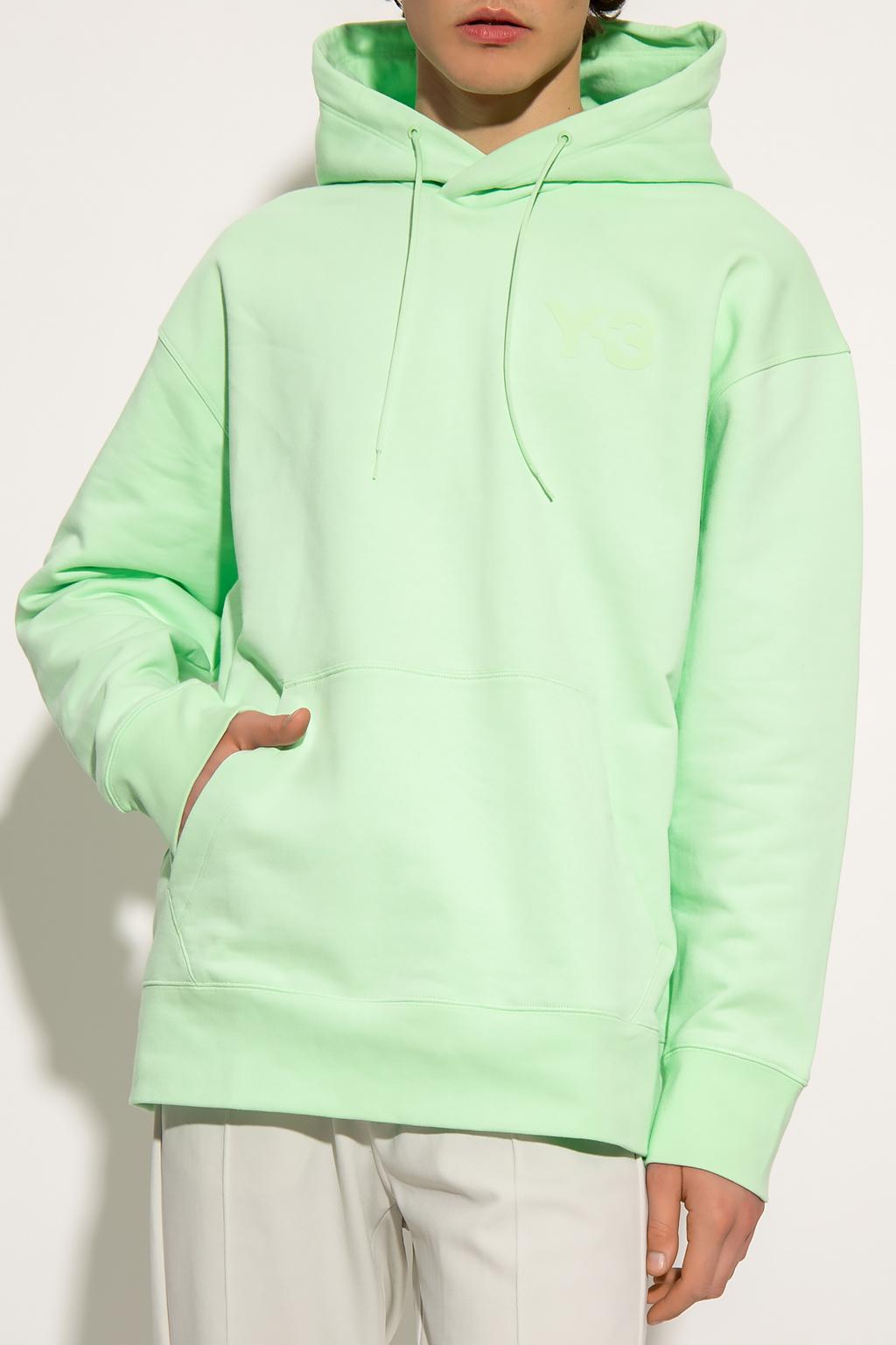 Y-3 Cotton Logo Hoodie in Green for Men | Lyst