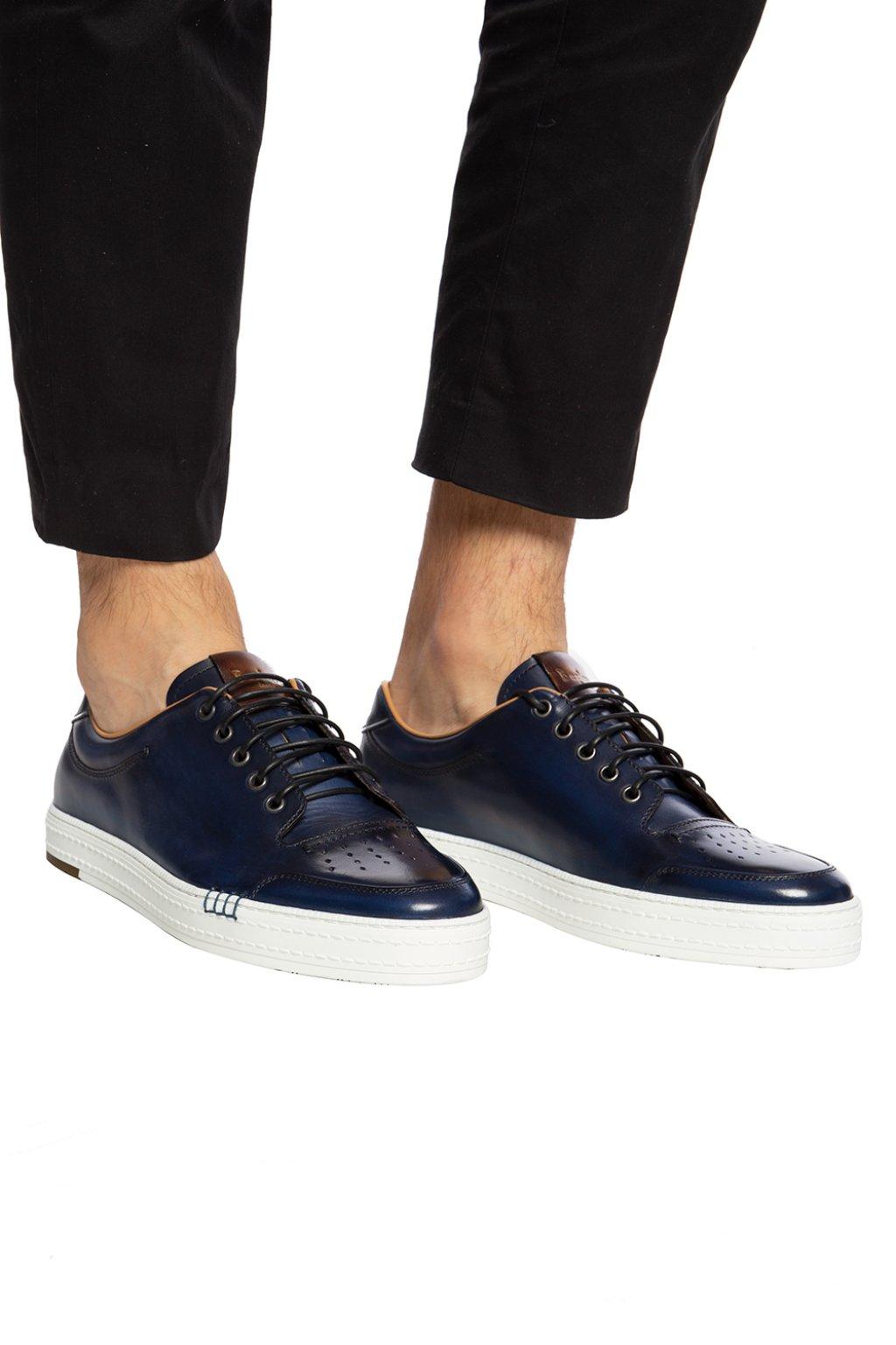Berluti Playtime Palermo Leather Sneaker Navy Blue for Men | Lyst