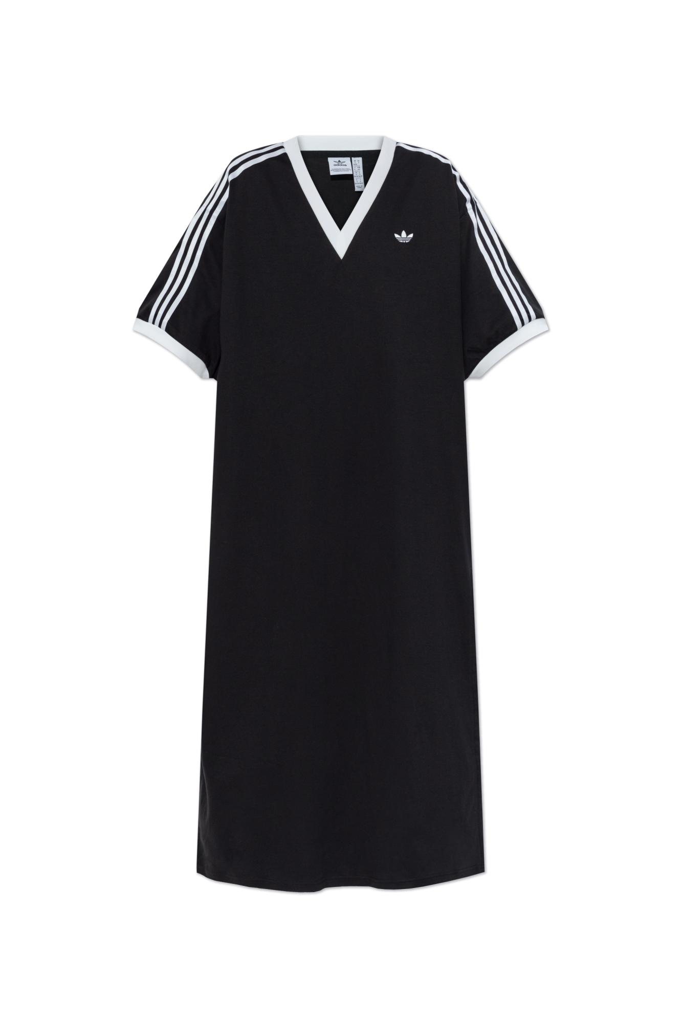ワンピース adidas originals JERSEY SHORT SLEEVE DRESS - BLACK adidas Originals SOCCER - Jersey dress - black - Zalando.co.uk