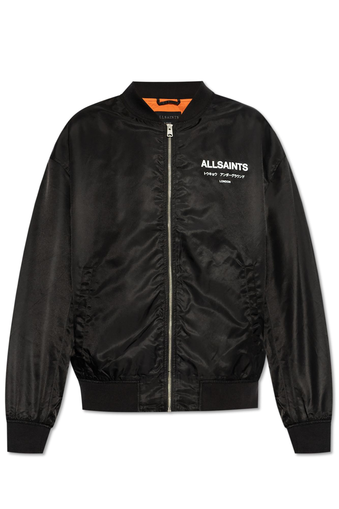 AllSaints Underground Bomber Jacket in Black for Men | Lyst UK