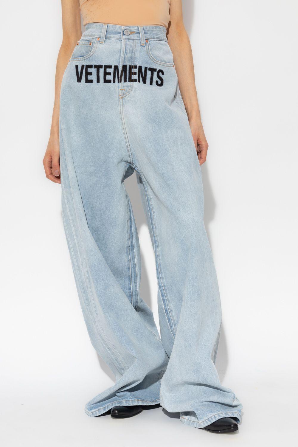 Vetements Jeans With Logo in Blue | Lyst