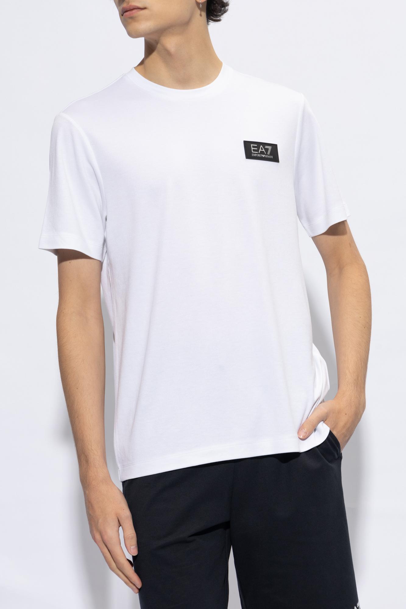 Mens white best sale ea7 t shirt