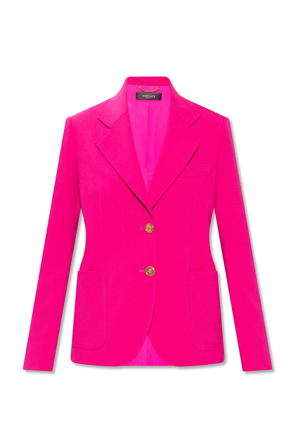 Versace Wool Blazer in Pink | Lyst