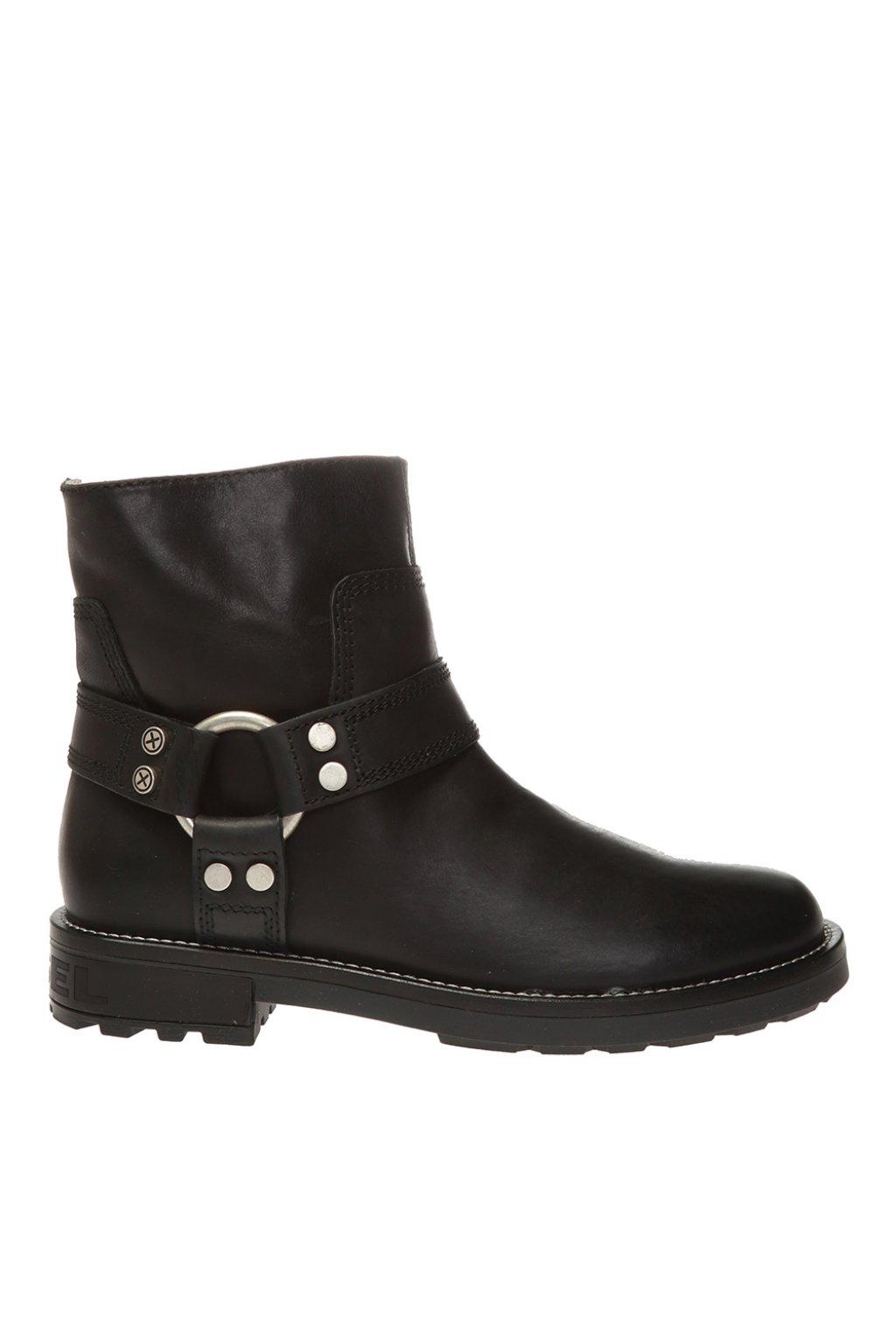 DIESEL 'd-throuper Ab' Leather Ankle Boots in Black - Lyst