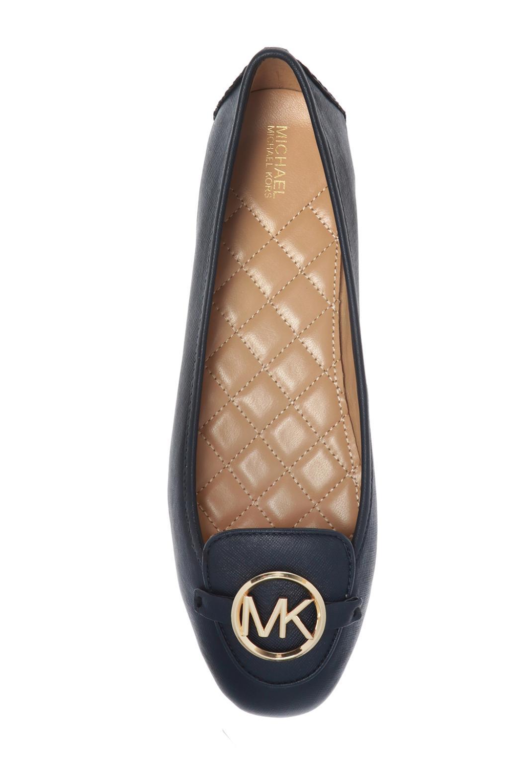 Michael Kors Leather 'lillie' Ballet Flats in Navy Blue (Blue) - Lyst