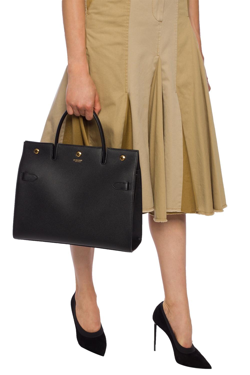 burberry medium leather title bolsa