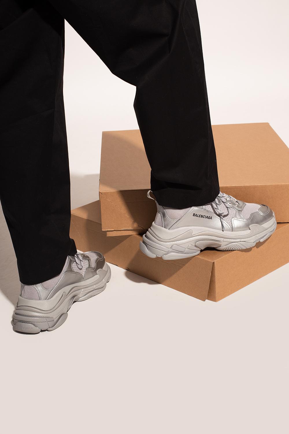 Balenciaga 'triple S' Sneakers in Silver (Metallic) for Men | Lyst