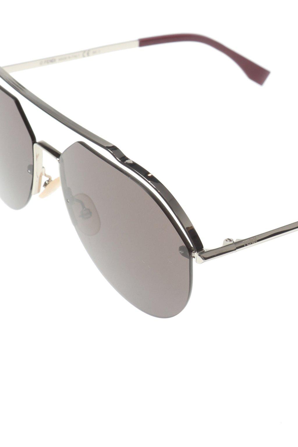 Fendi Logo Sunglasses in Black for Men Lyst