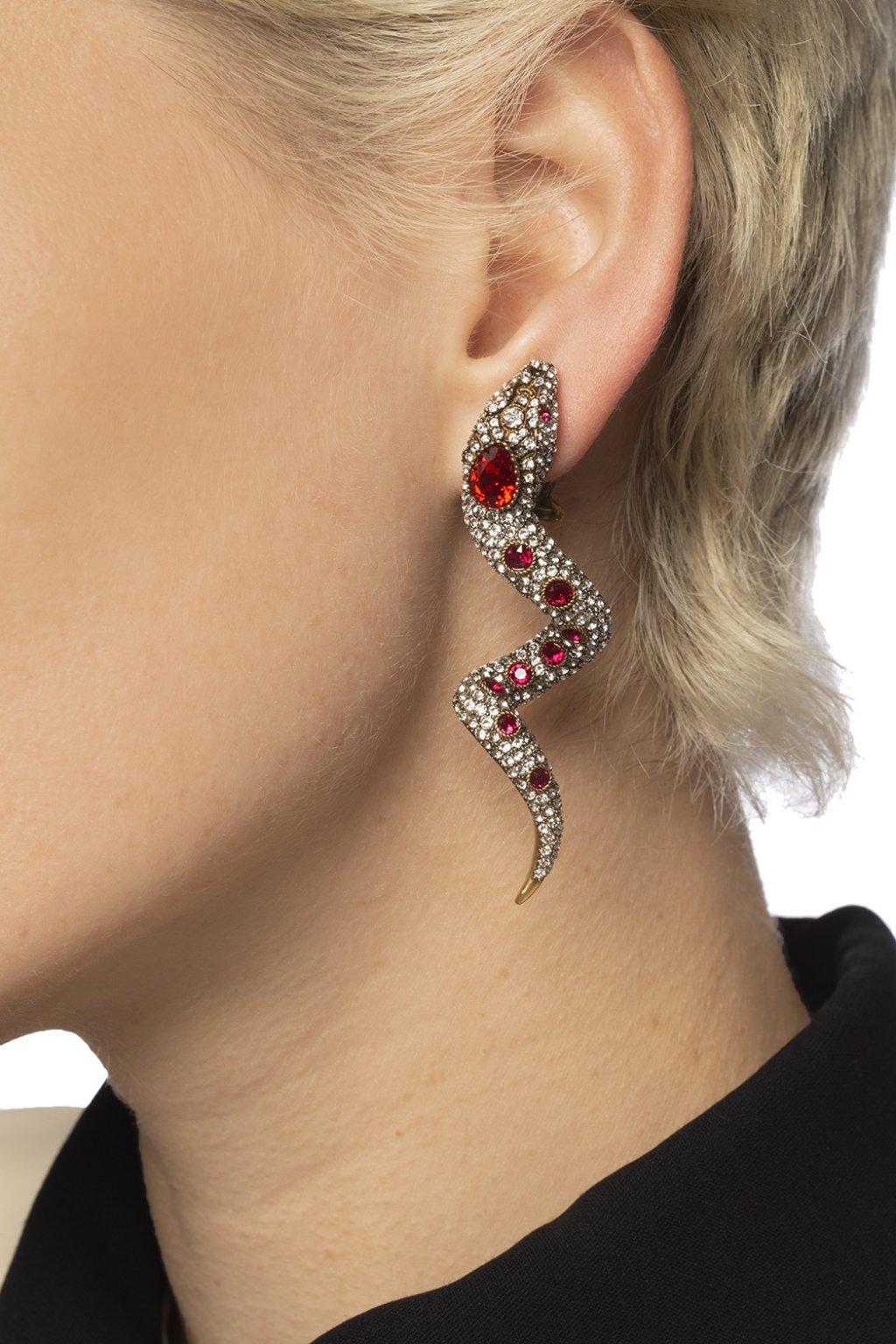 Gold Snake Earrings Gucci 2024 www.alhudapk