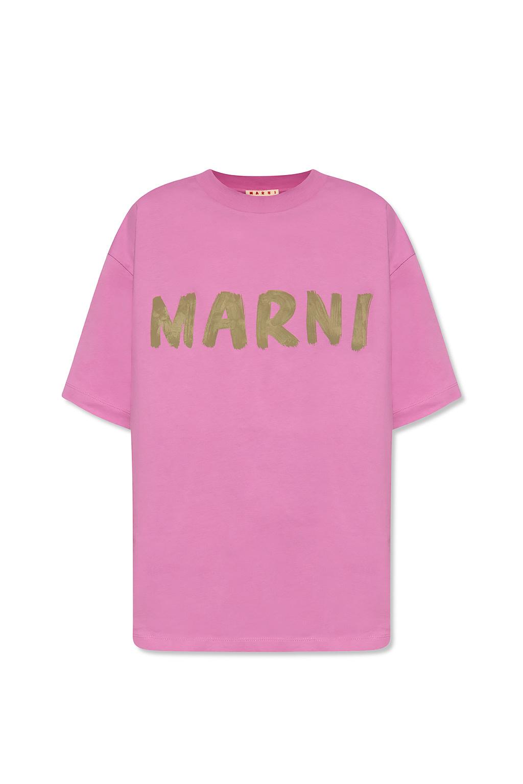 Marni T-shirt With Logo in Pink | Lyst
