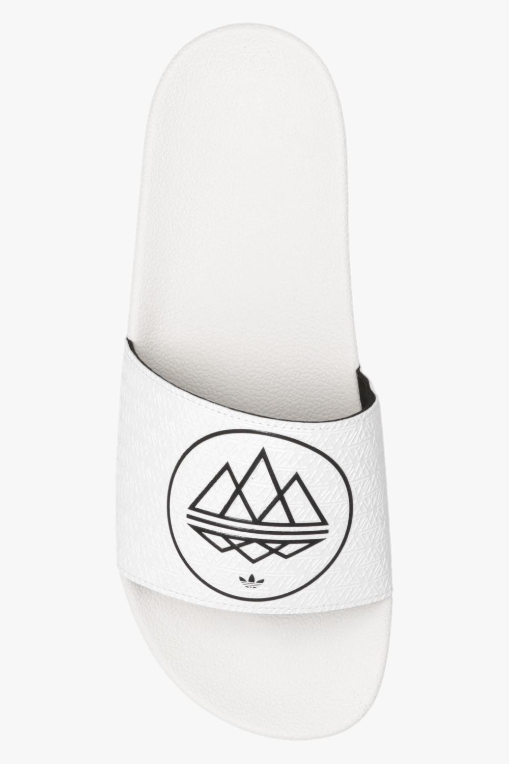 adidas Originals Spezial Adilette Logo print Rubber Slides in White for Men Lyst UK