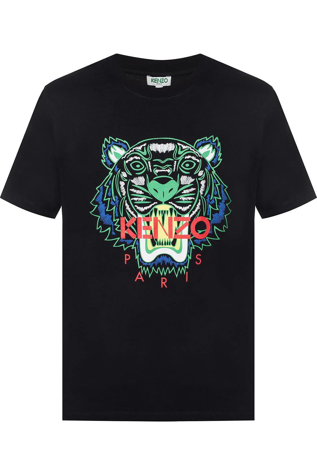 Kenzo Cotton Tiger Logo T Shirt In Black For Men Lyst Kenzo Cotton Tiger Logo T Shirt In Black For Men Lyst