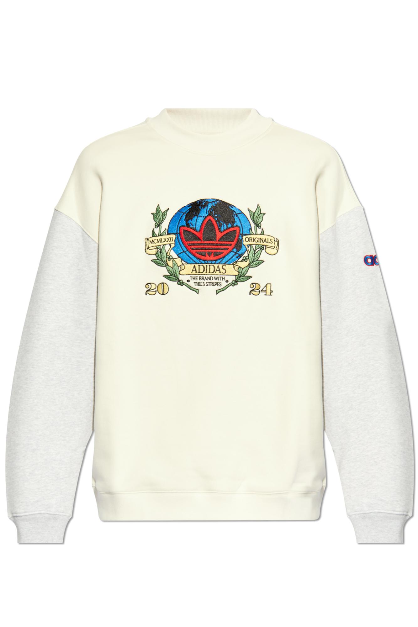 adidas Originals Sweatshirt With Embroidered Logo in White for Men Lyst Canada