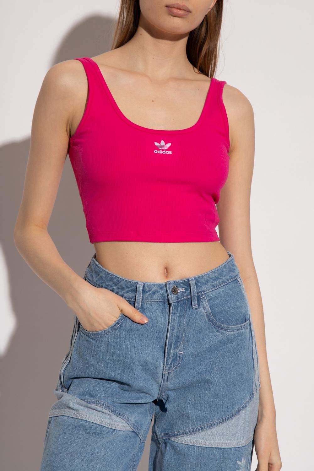 adidas Originals Cropped Top With Logo in Pink | Lyst