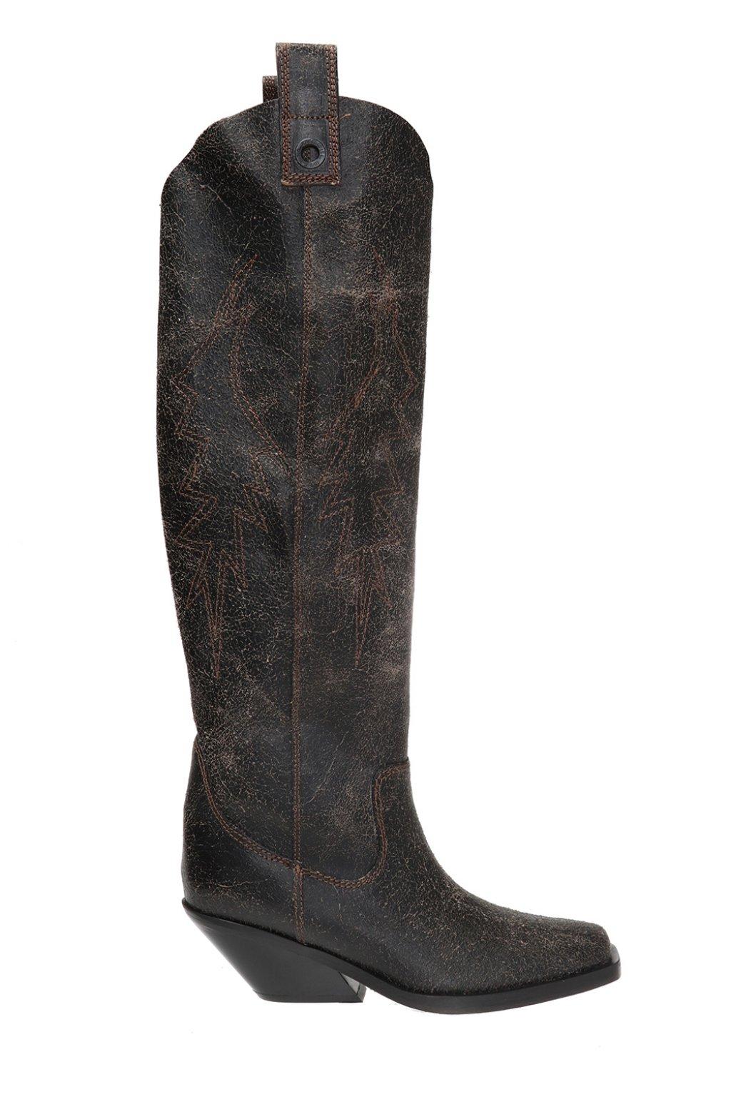 cowboy boots over knee