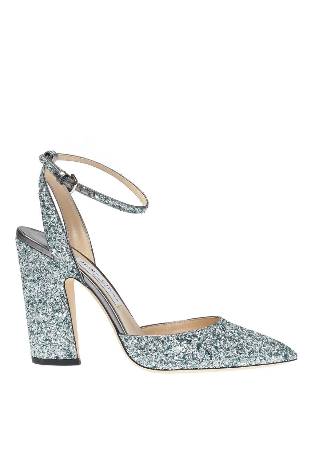 block heel silver shoes uk