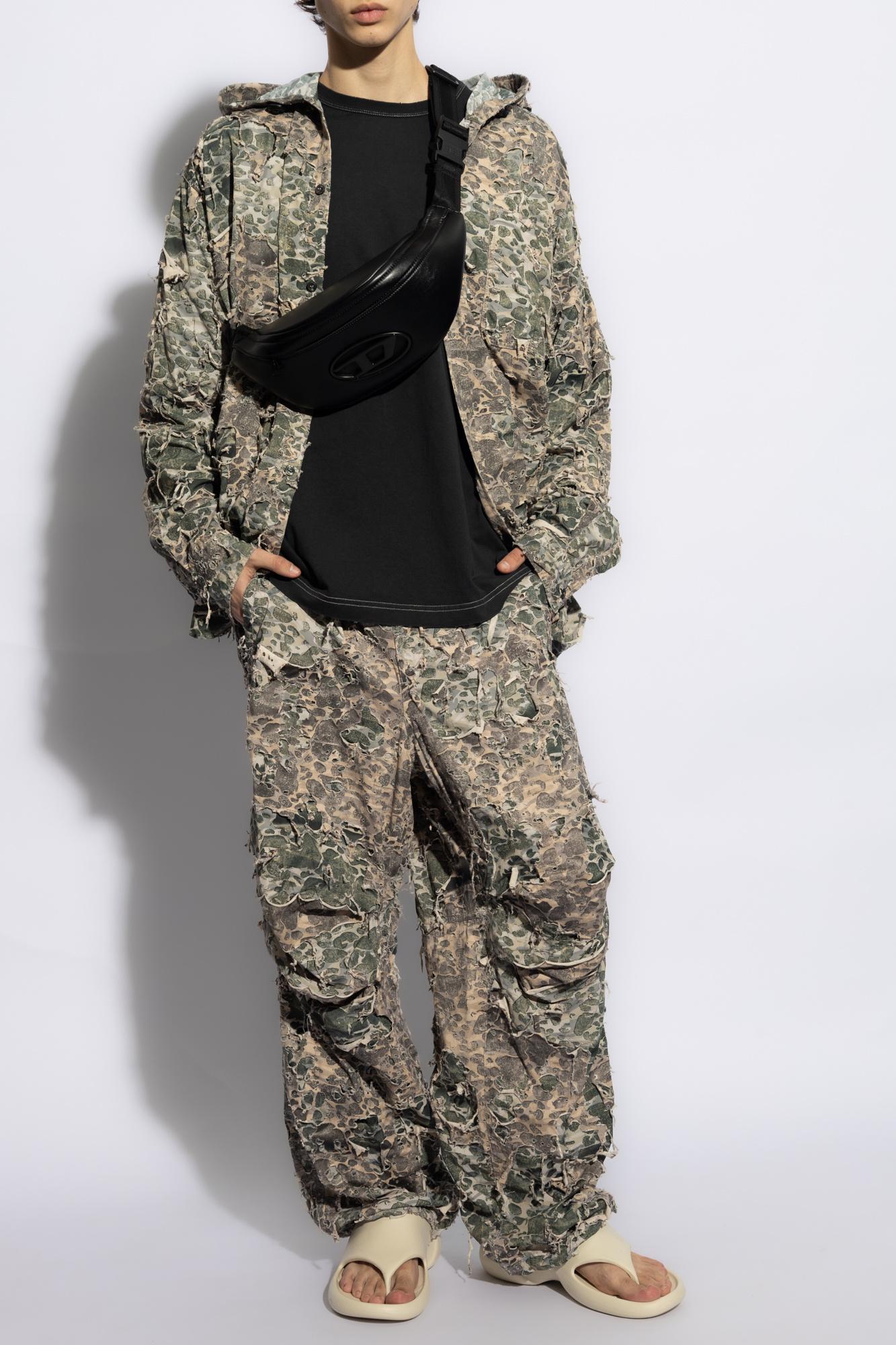 DIESEL Destroyed Pants Camo in Green for Men | Lyst