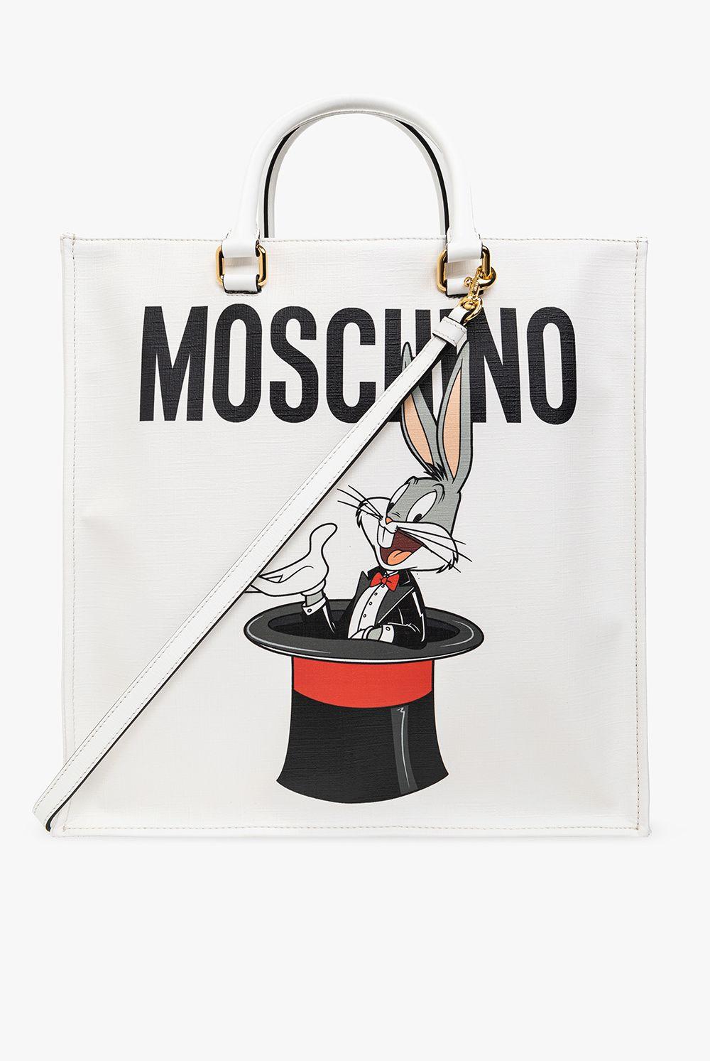 Moschino Shopper Bag With Looney Tunestm Motif in White | Lyst