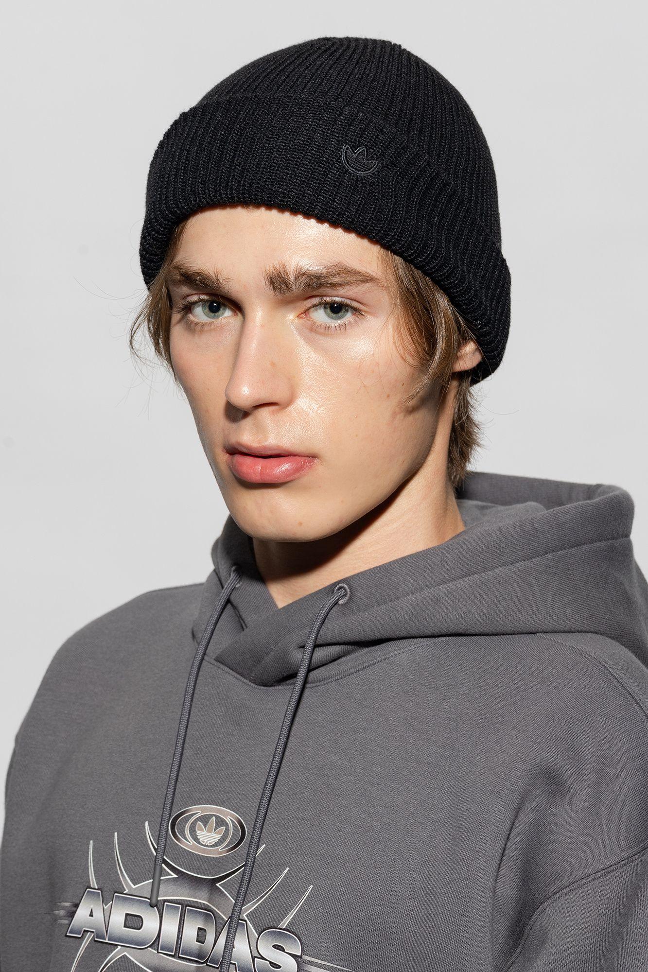 adidas Originals Beanie With Logo Patch in Black for Men | Lyst