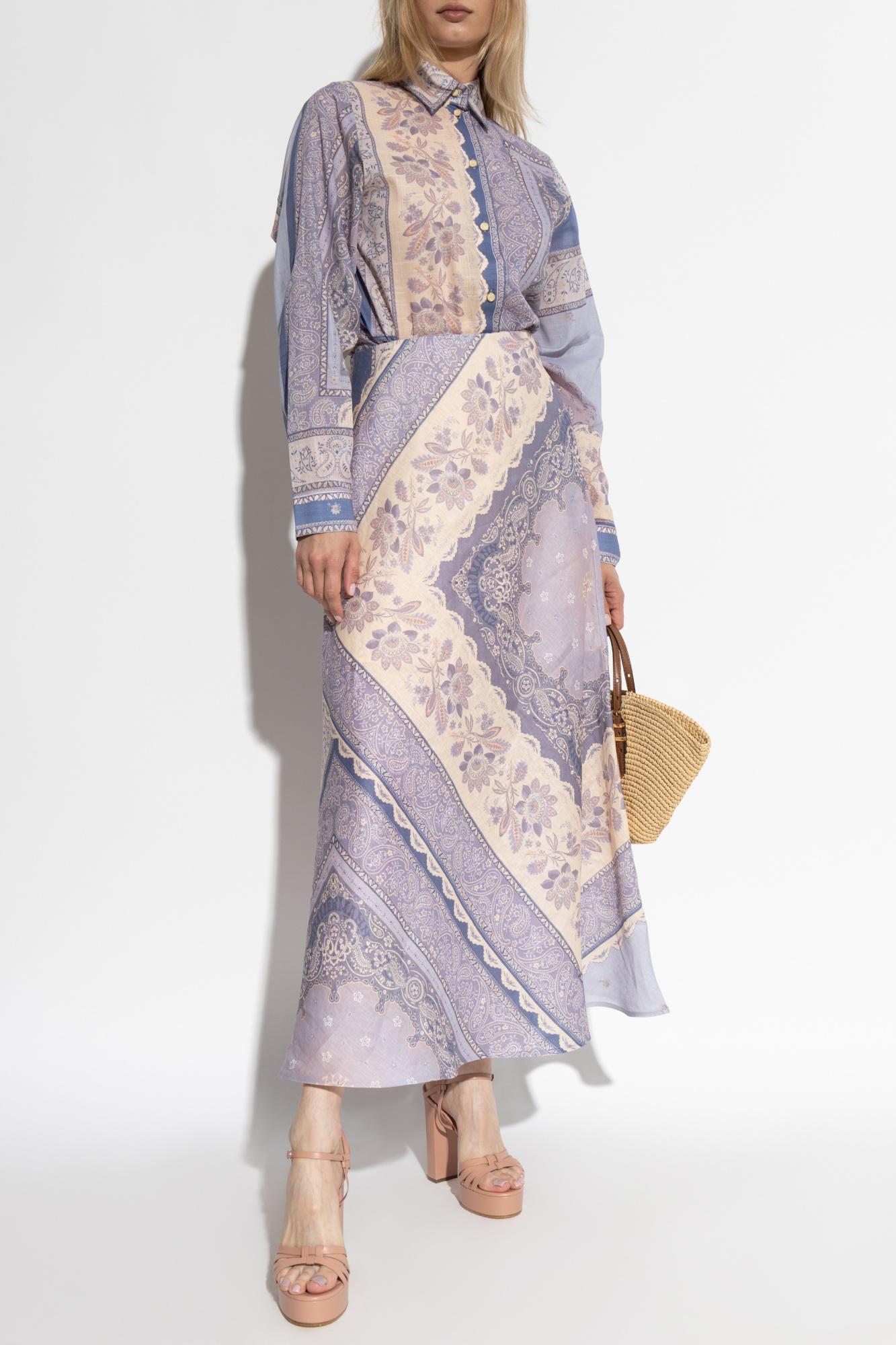 ワンピース ZIMMERMANN Women Mid Skirts 2445DR251 LIF Purple Zimmermann High Tide Flower Skirt in Lilac | FWRD