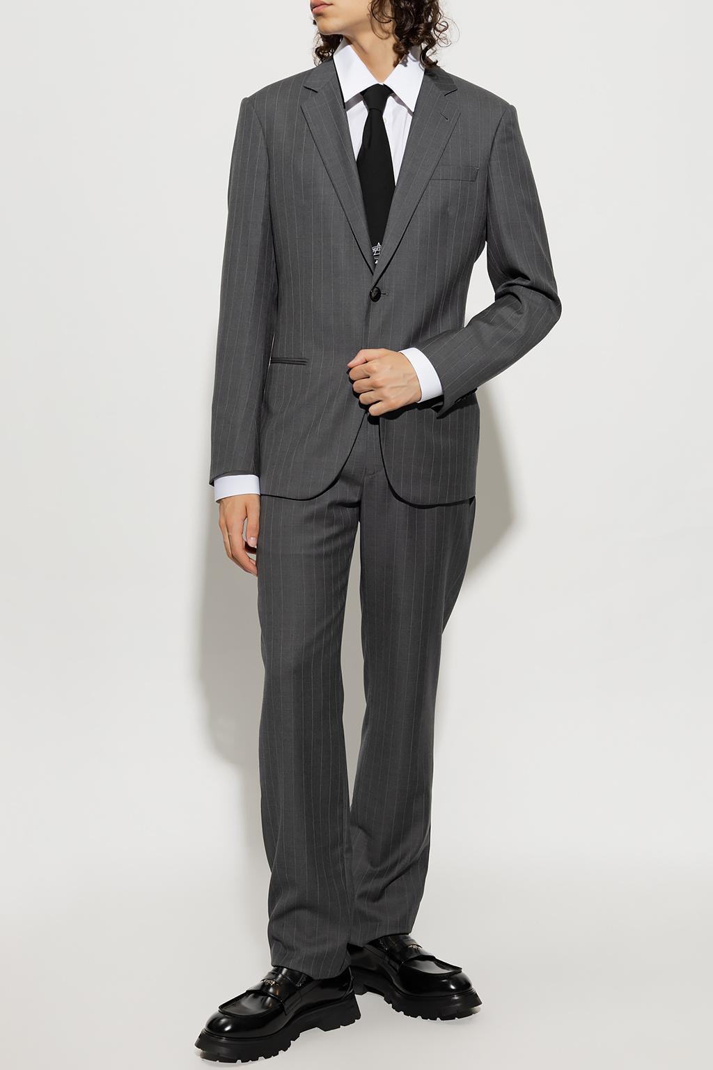 NWT Giorgio Armani Black Label Charcoal Gray/Blue Windowpane Suit Size  48R/38R | eBay