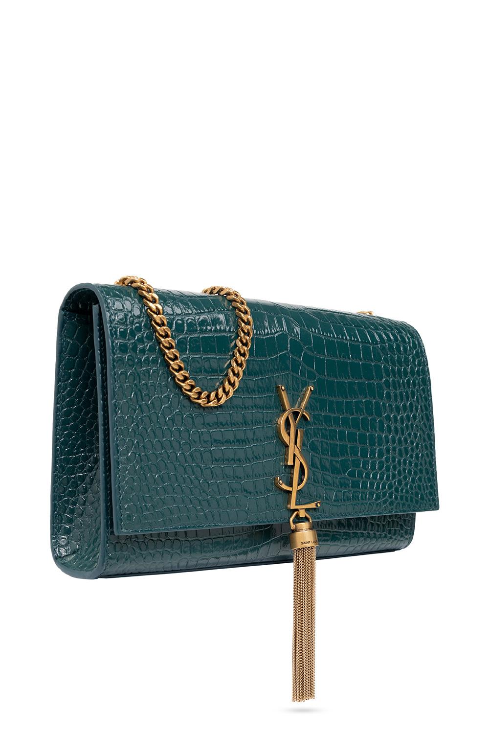 Saint Laurent Kate Patent Leather Shoulder Chain Bag - Woman Shoulder Bags  Green One Size - ShopStyle