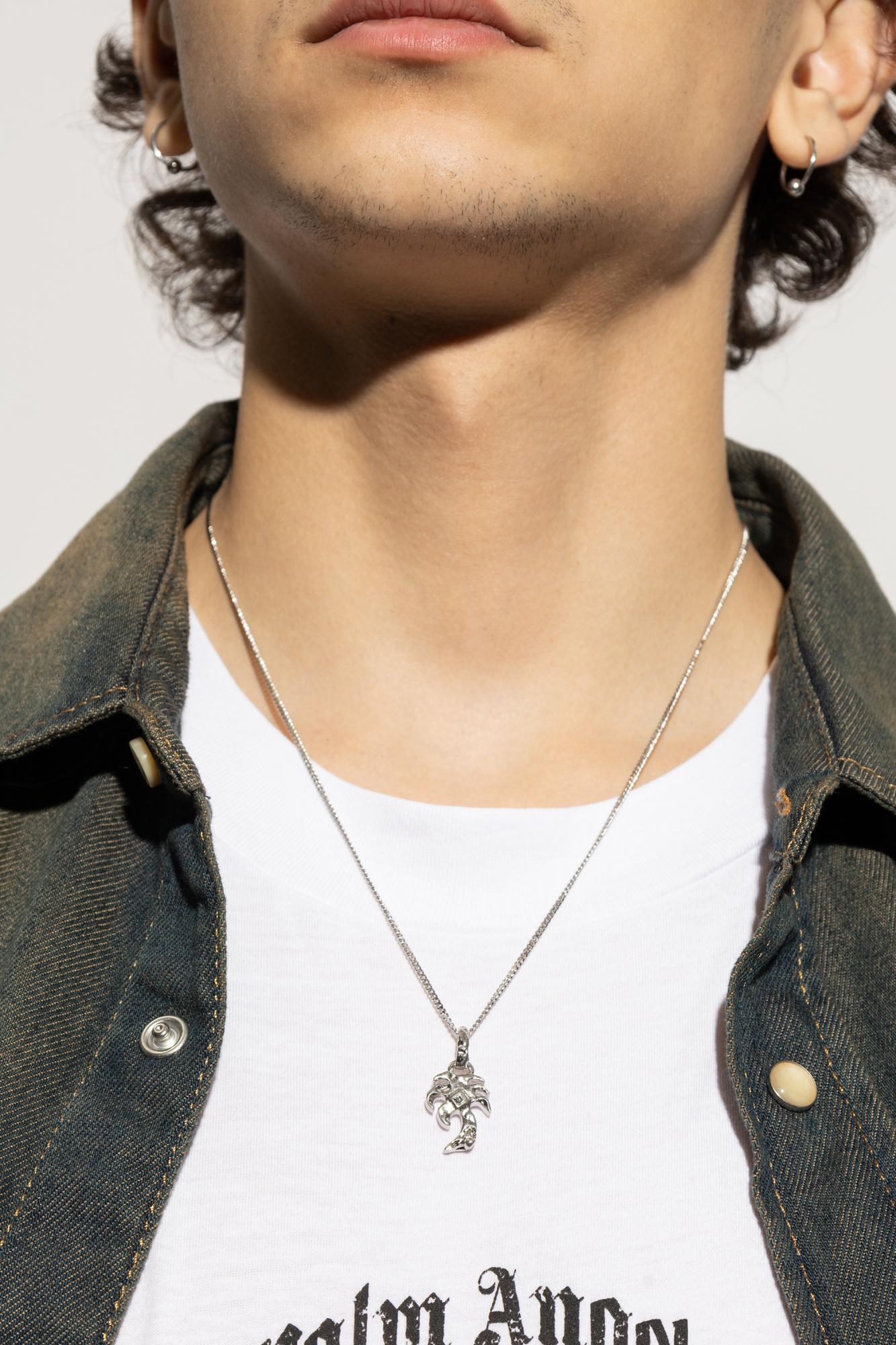 ネックレス・チョーカー Palm Angels PMOB017F23MAT001 PA MONOGRAM CHAIN Necklace Palm Angels PA Monogram Chain Necklace | Silver | FARFETCH