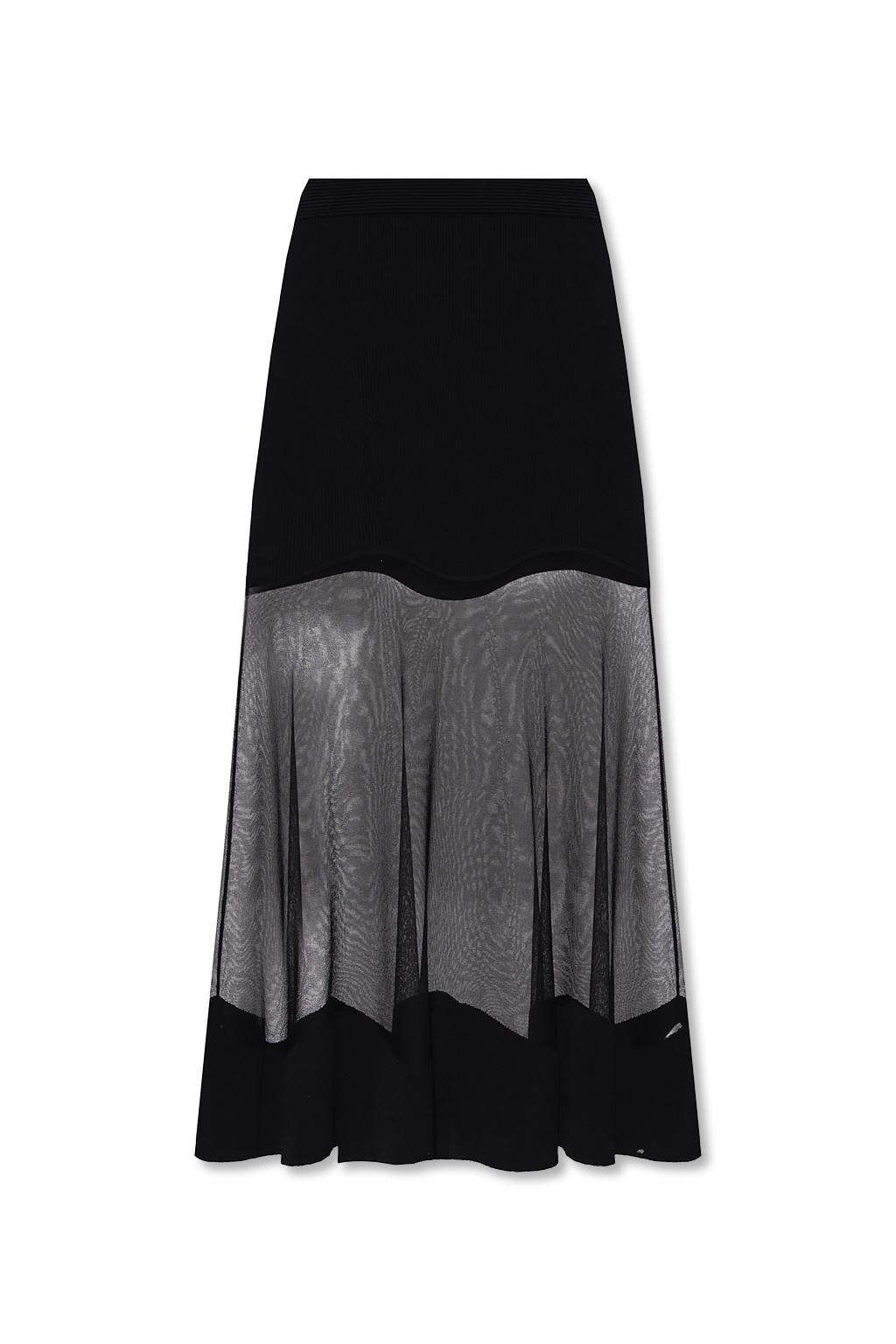McQueen Semi-sheer Skirt in Black | Lyst