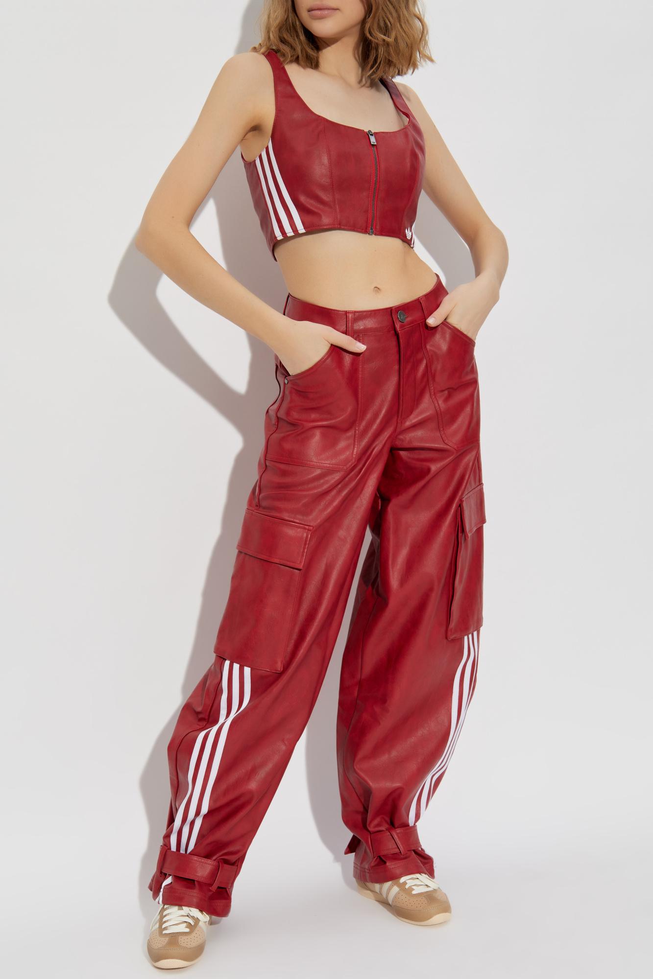 Adidas Originals Faux Leather Jogging Trousers Adidas Originals