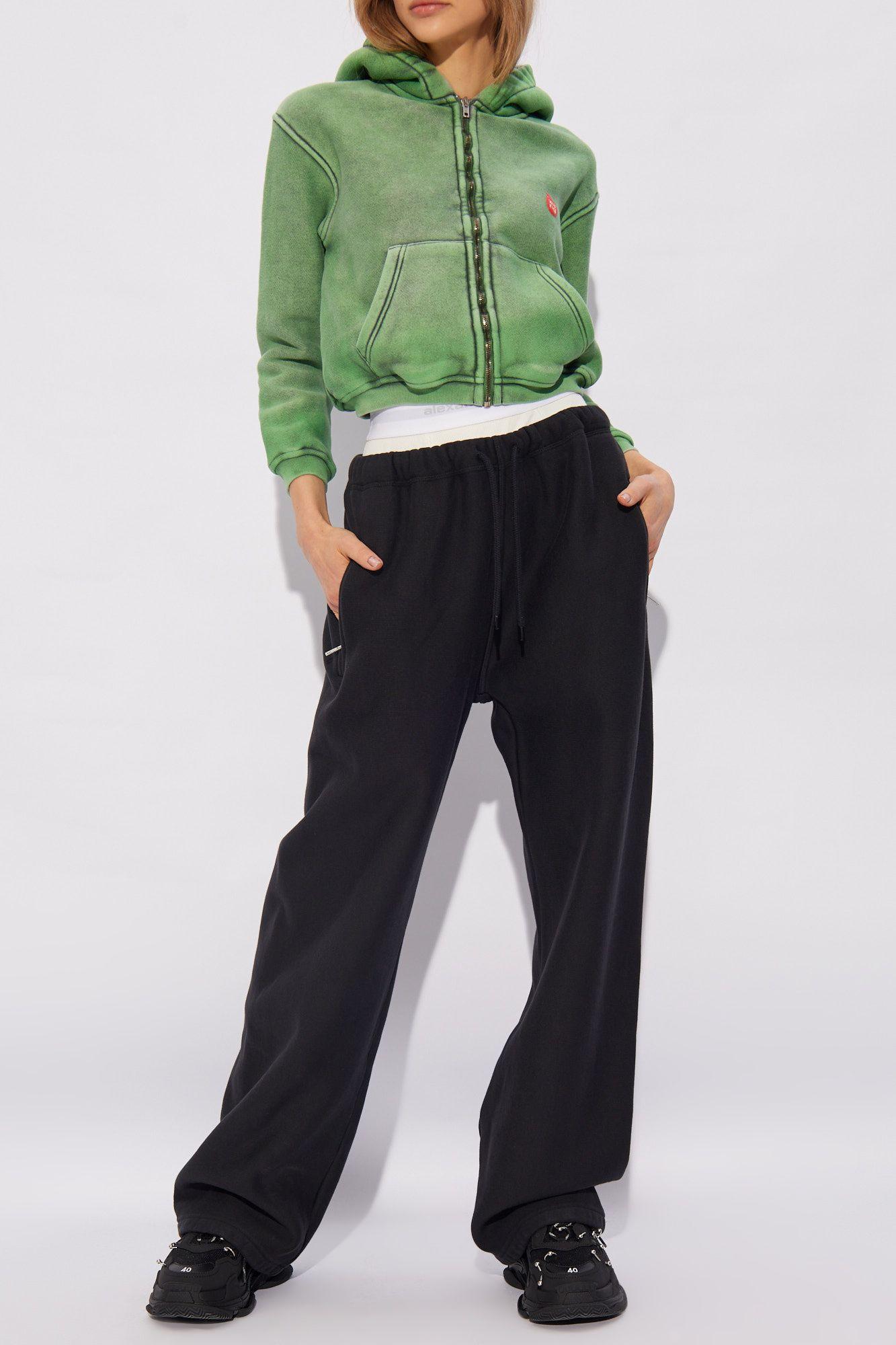 Alexander Wang Hoodie With Logo, in Green | Lyst