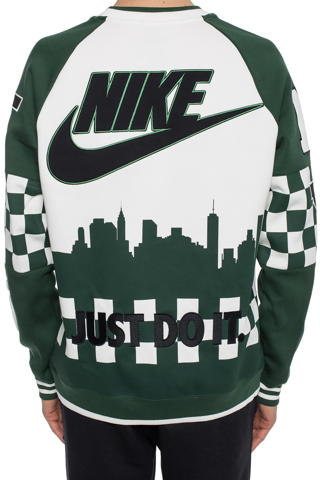 Nike Nsw Nyc Crew in White/Green (Green) for Men | Lyst