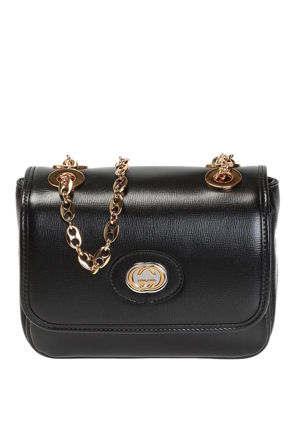 Gucci 'marina' Shoulder Bag in Black | Lyst