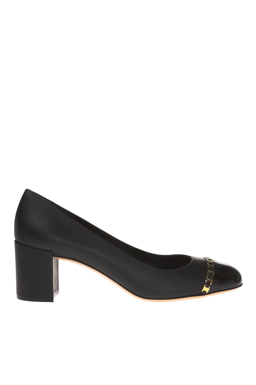 ferragamo stacked heel