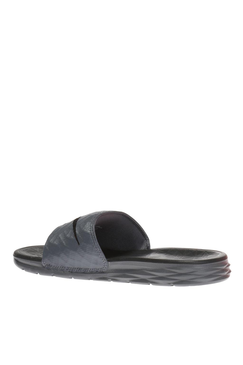 Nike Rubber 'benassi Solarsoft' Slides Grey in Gray for Men | Lyst