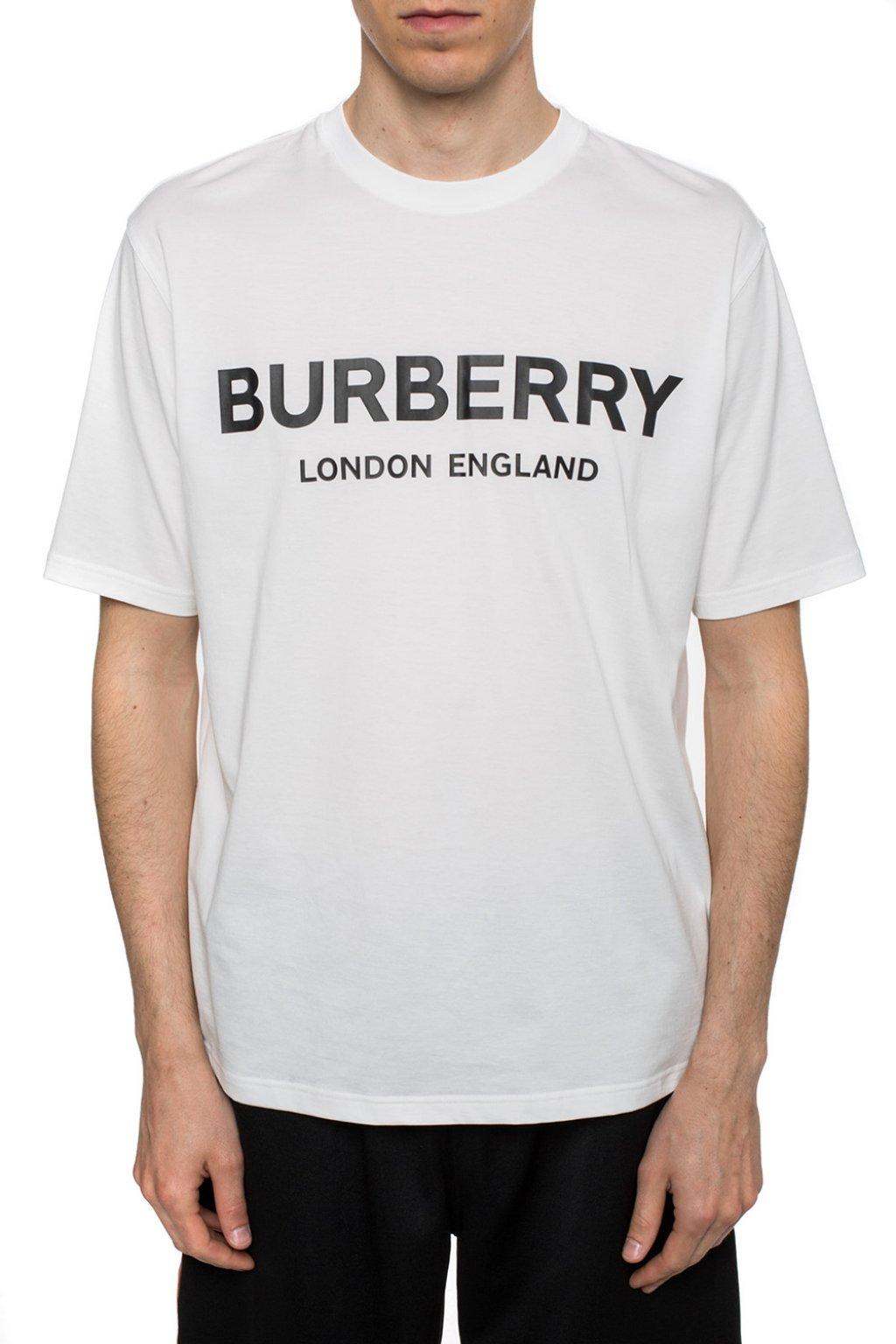 Burberry Cotton Logo-printed T-shirt in White for Men - Lyst