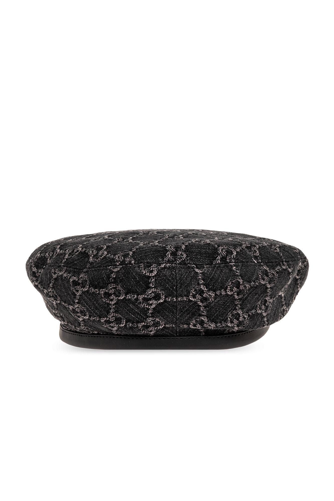 Gucci Beret Green Red Black GG Marmont Gucci Denim Beret, in Black | Lyst main image 2