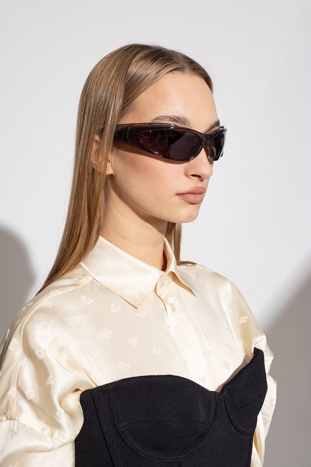 Balenciaga 'reverse Xpander Rectangle' Sunglasses in Black | Lyst