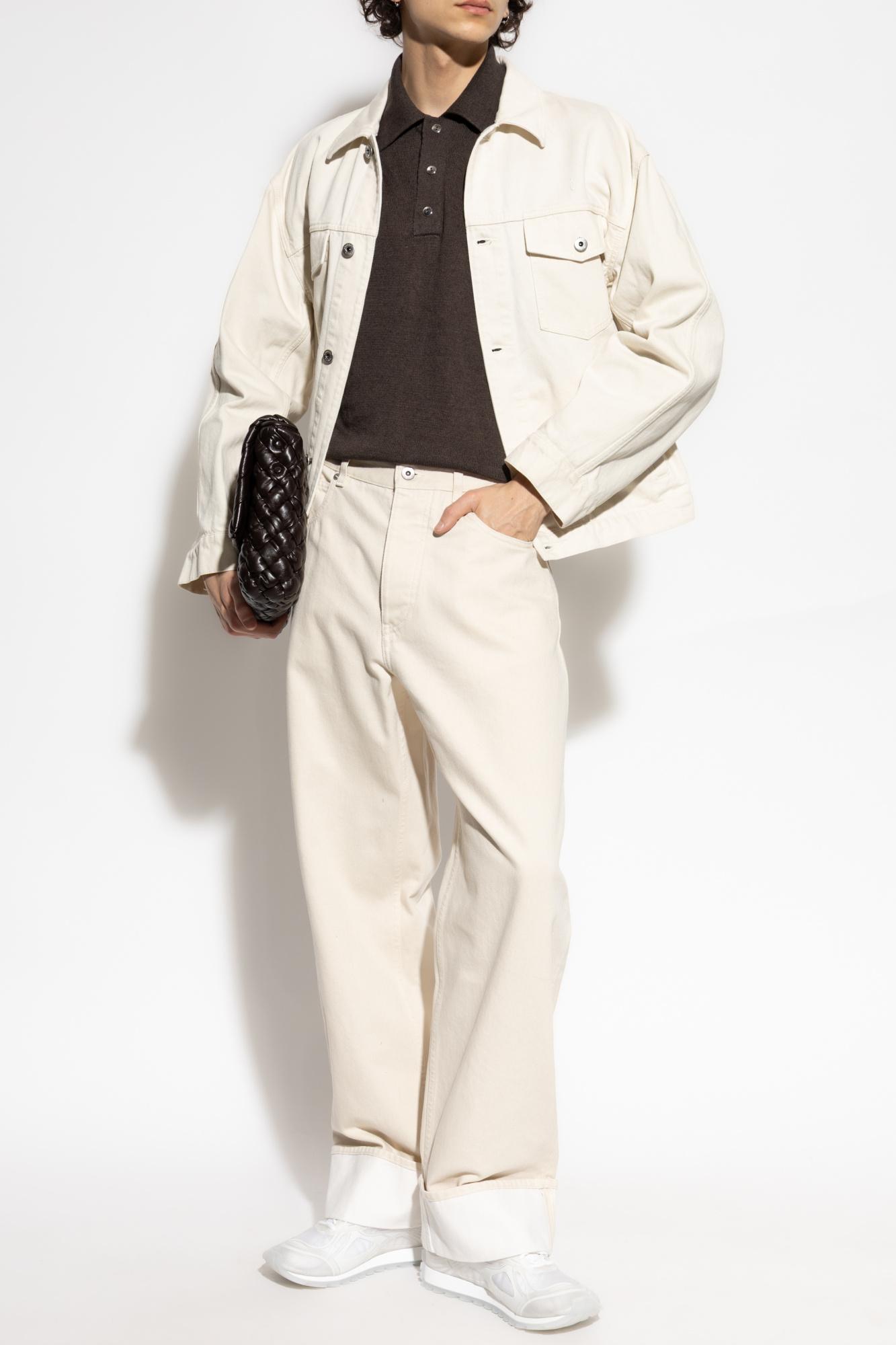 Bottega Veneta Linen Polo Shirt in Natural for Men | Lyst