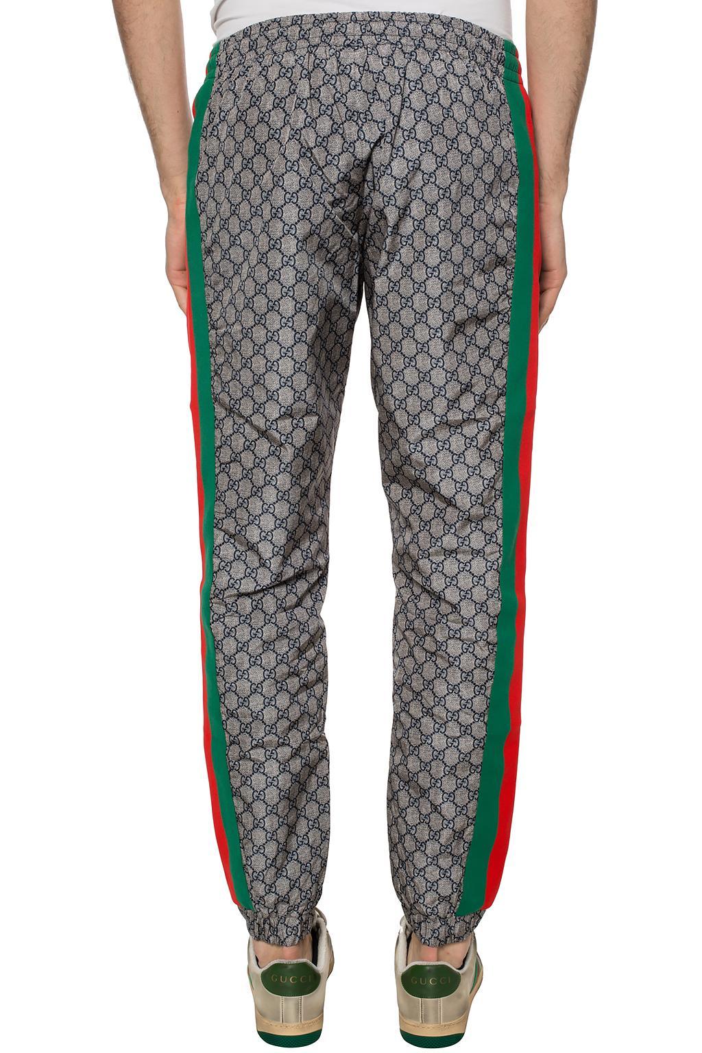 Gucci Synthetic 'web' jogging Pants in Brown for Men - Lyst