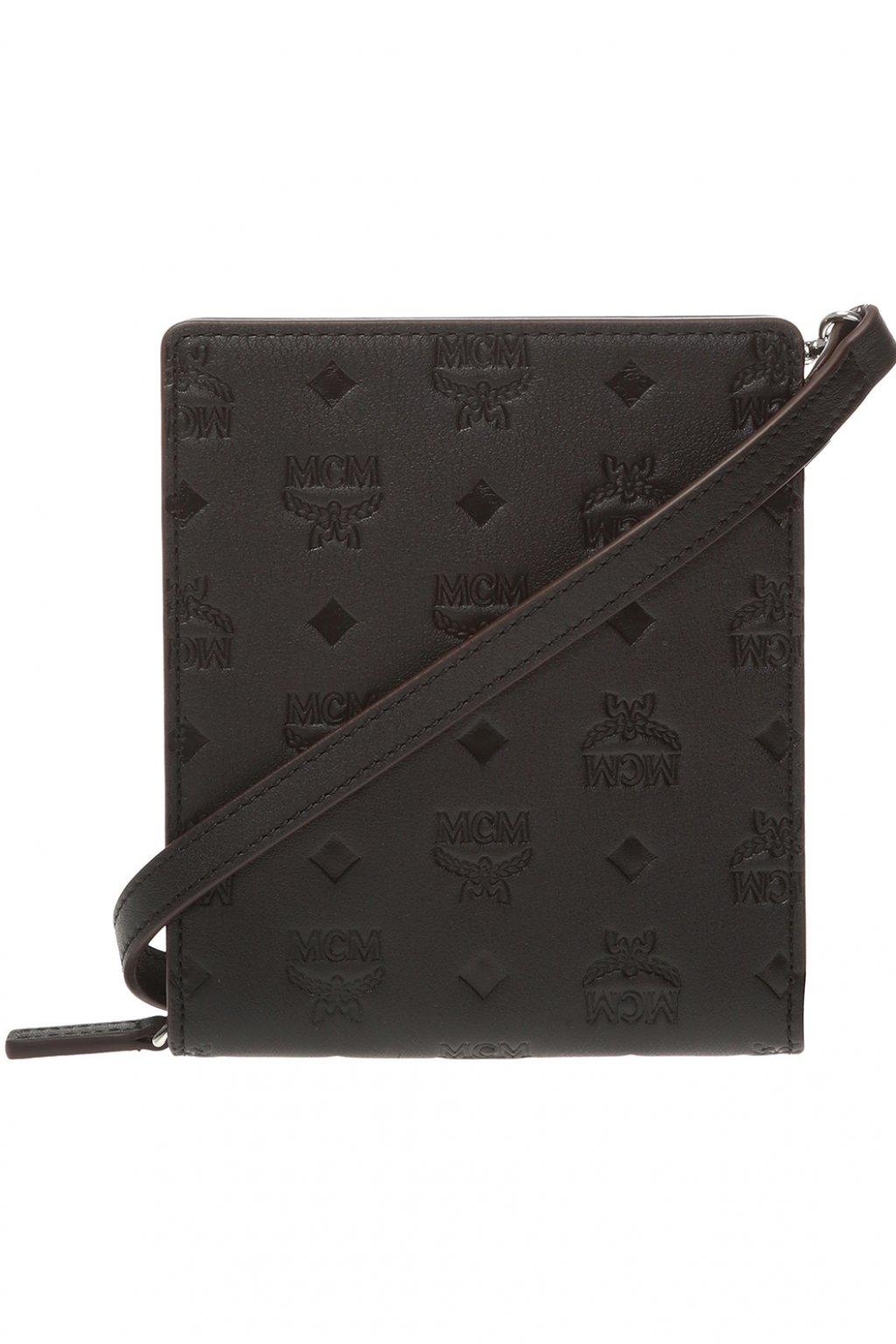 MCM Canvas Branded Shoulder Bag Black for Men Lyst