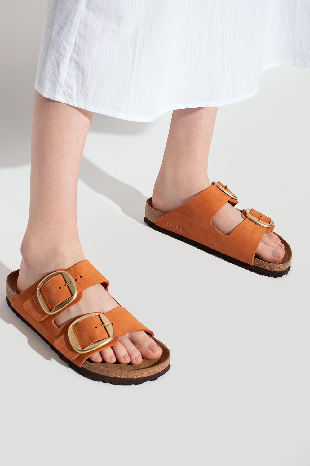 Birkenstock 'arizona Big Buckle' Slides in Orange | Lyst