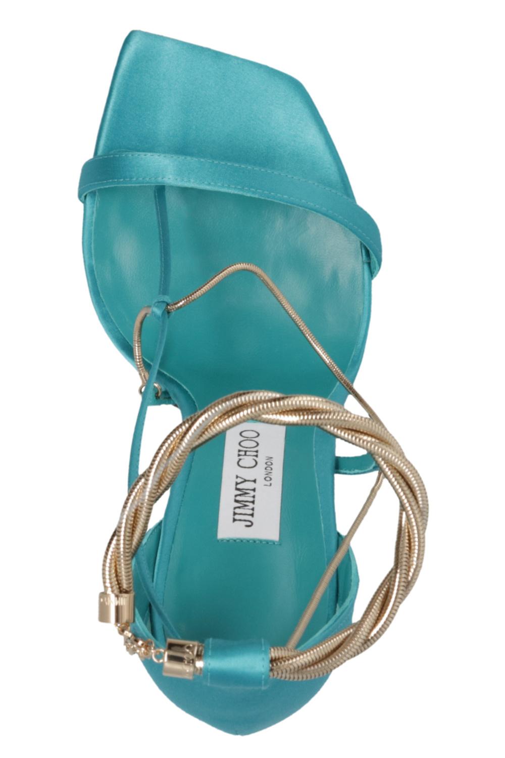 Jimmy Choo 'oriana' Heeled Sandals in Blue | Lyst