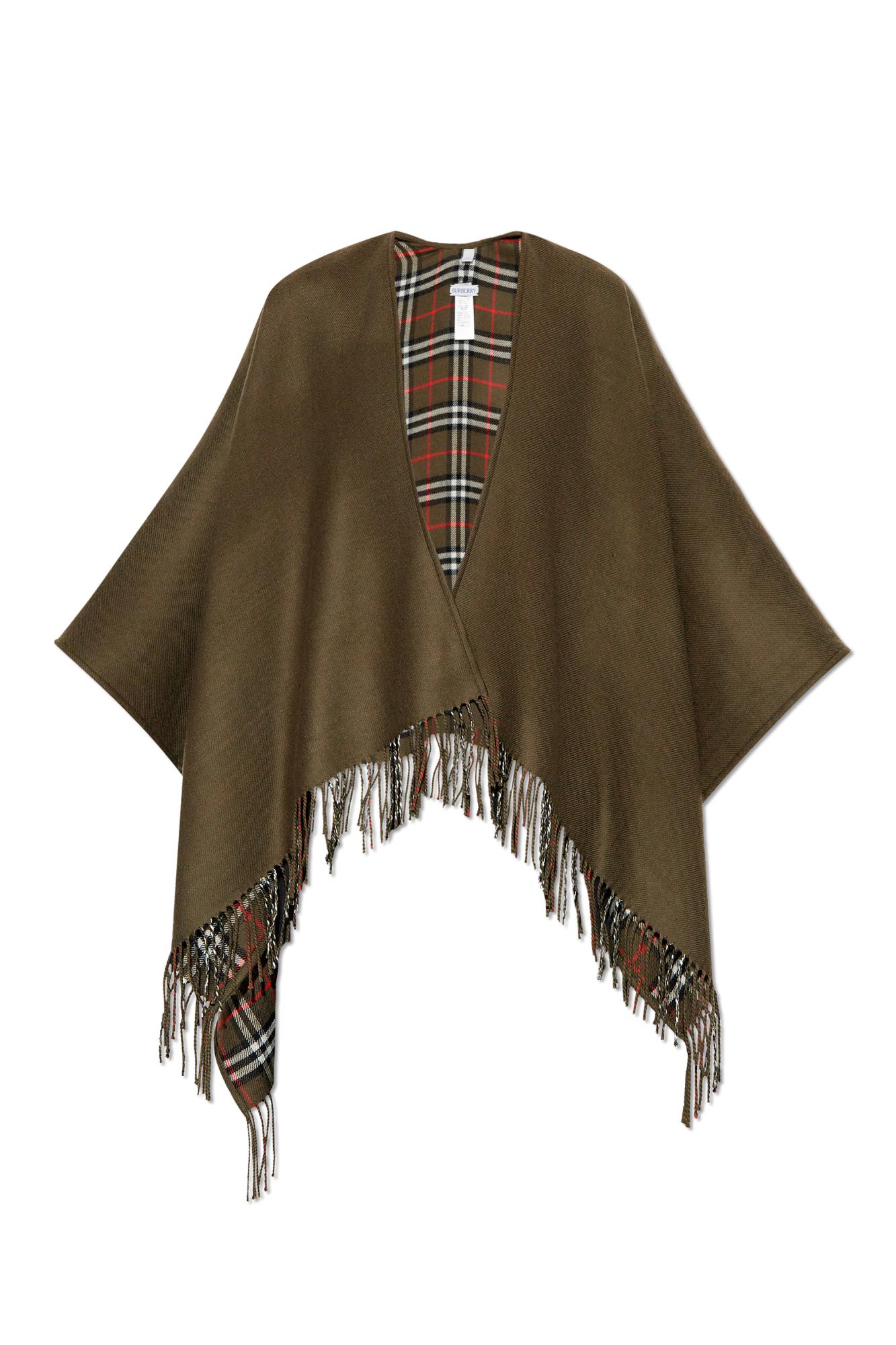 Burberry Wool Poncho in Brown Lyst UK