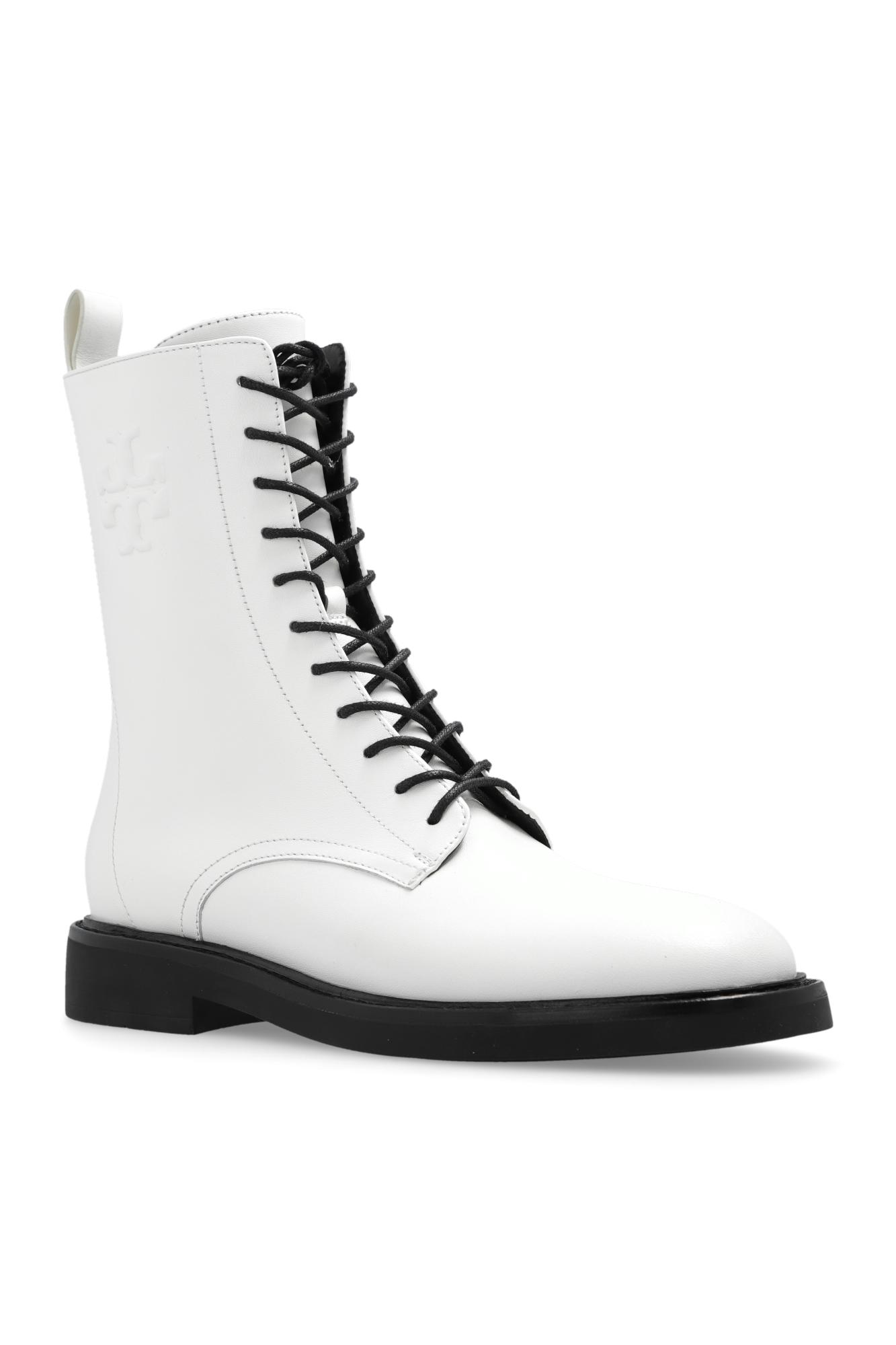 Tory Burch Double T Combat Boots in White Lyst UK