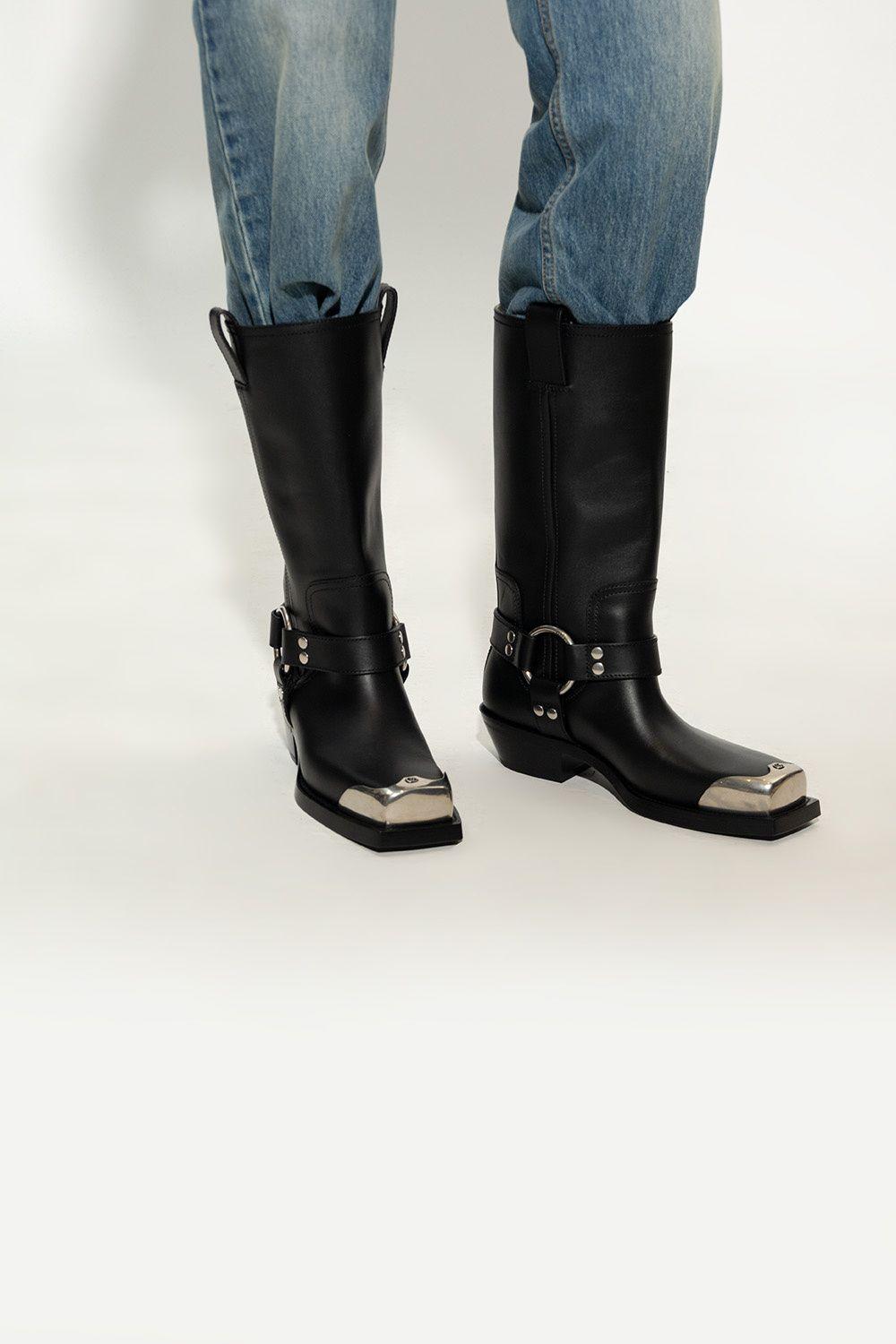 Gucci Leather Cowboy Boots in Black for Men | Lyst